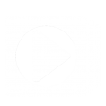 O pictogramă albă a unui buton de redare pe un fundal negru pentru un site web sau personalizare.